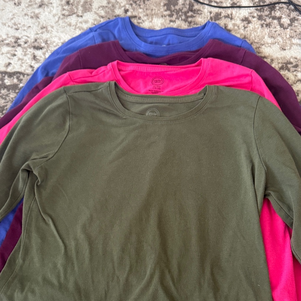 Wonder Nation Women's Long Sleeve Tops - Green, Blue, Pink, Purple